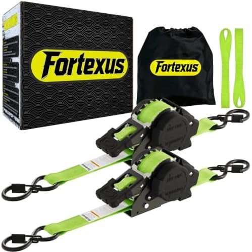 Retractable Ratchet Straps, Motorcycle, Pickup Truck by Fortexus