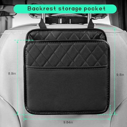 Car Back Seat Organizer, Large Capacity Foldable Car Headrest Hanging Organizer - Image 2