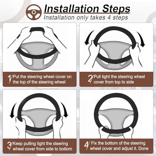 Alpmosn Elastic Stretch Steering Wheel Cover, Breathable Microfiber Ice Silk - Image 4