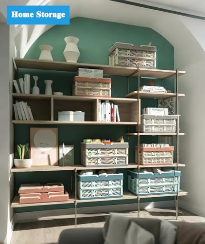 Collapsible Storage Crate with Handles, Milk Crates，33L Foldable Plastic - Image 6