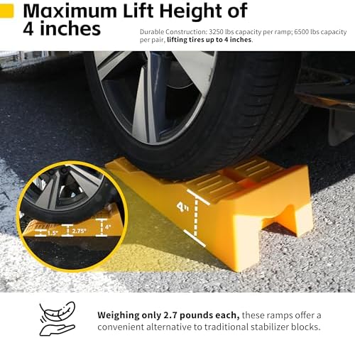MaxxHaul 50939 3-Steps RV Leveling Ramps Yellow Camper & Trailer - Image 6