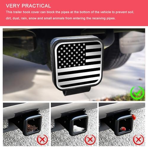 2 Inch Trailer Hitch Cover, Tow Hitch Covers, American Flag Tow Receiver Tube - Image 4