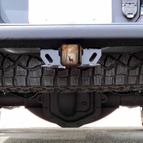 Deer Hitch Covers 2 Inch Foggy Autumn Maple Forest Wildlife Deer Trailer Hitch - Image 6