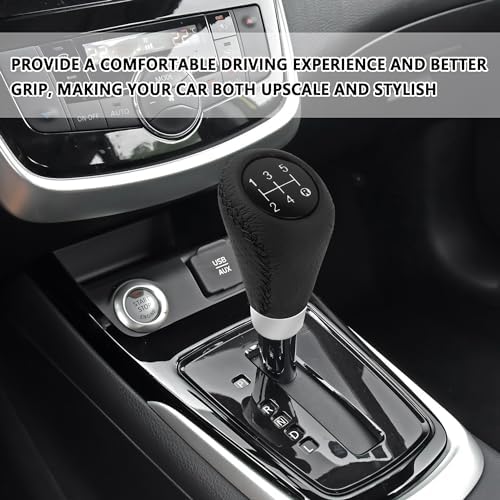 Car Gear Shift Knob with 4 Adaptive Parts, Leather 5 Speed Shift Knobs - Image 7