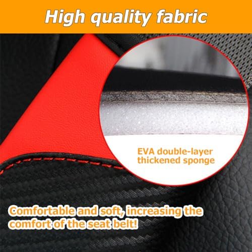 Osilly 2PCS Carbon Fiber Leather Seat Belt Shoulder Pads - Image 3