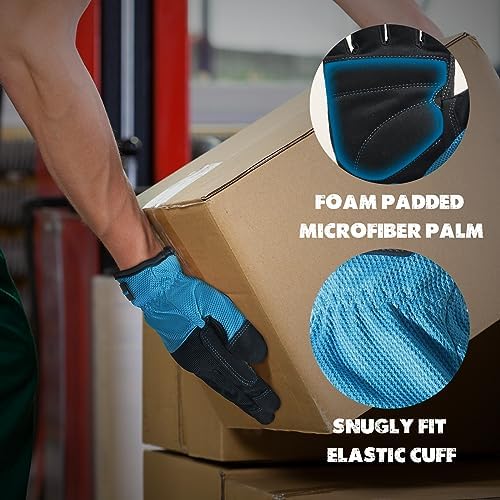 HANDLANDY Work Gloves for Men & Women, Utility Mechanic Working Gloves Touch - Image 2