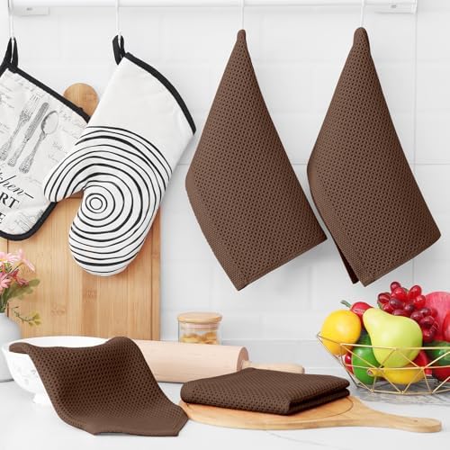 Homaxy 100% Cotton Waffle Weave Kitchen Dish Cloths 8-Pack - Image 6