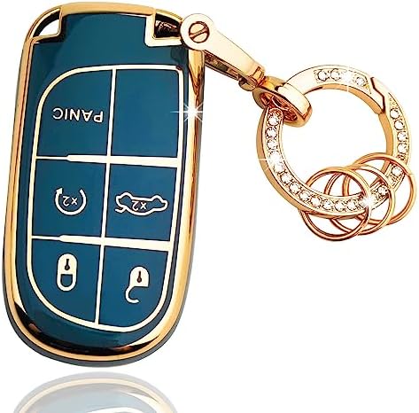 OLLEN TPU Key Fob Cover with Bling Ring, Fit by OLLEN