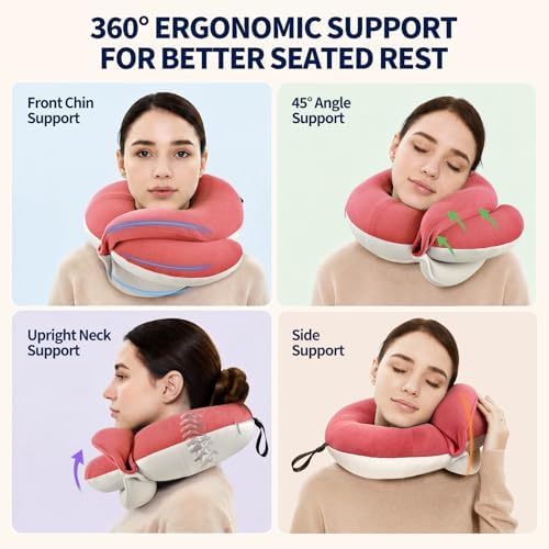 BUYUE Travel Neck Pillows for Airplanes, Memory Foam 360° Head Support Sleep - Image 2