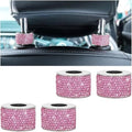4PCS Crystal Rhinestone Bling Car Headrest Collars, Automotive Magnetic by MINGZAIQIPEI