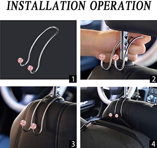 SAVORI Auto Hooks Bling Car Hangers Organizer Seat Headrest Hooks Strong and - Image 5