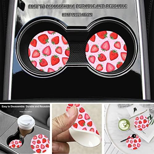 Cute Pink Strawberry Steering Wheel Cover - Image 2