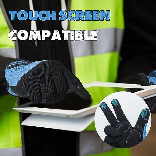 HANDLANDY Work Gloves for Men & Women, Utility Mechanic Working Gloves Touch - Image 4