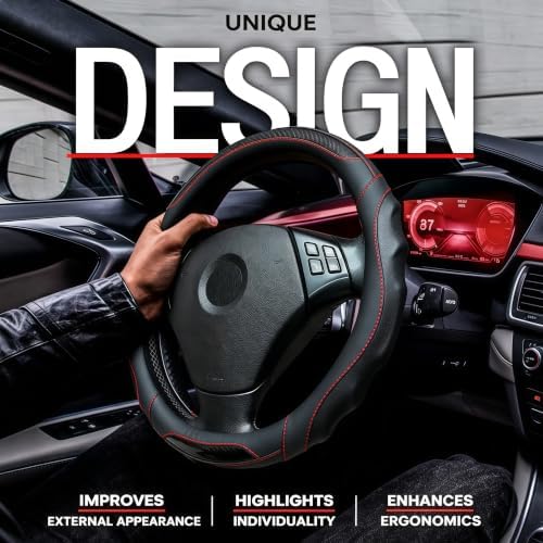 Leather Car Steering Wheel Cover, 14.5-15Inch Anti-Slip Steering Wheel Cover - Image 2