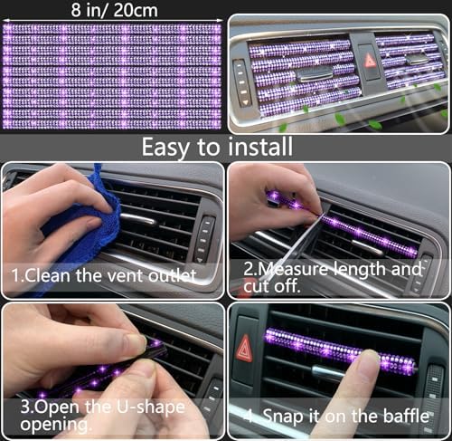 NBTEPEM 27 PCs Purple Violet Bling Car Accessories Set - Image 6