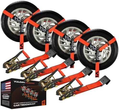 VULCAN Car Tie Down with Flat Hooks by VULCAN