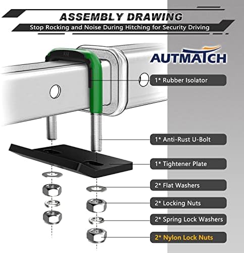 AUTMATCH Hitch Tightener Anti-Rattle Clamp - Image 3