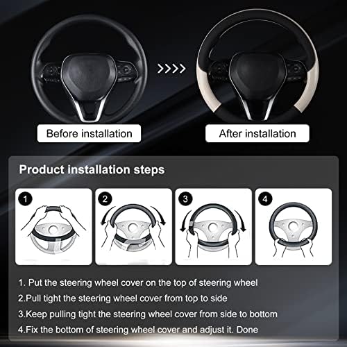 Auto Car Leather Steering Wheel Cover Anti Slip Wrap 15" - Image 5