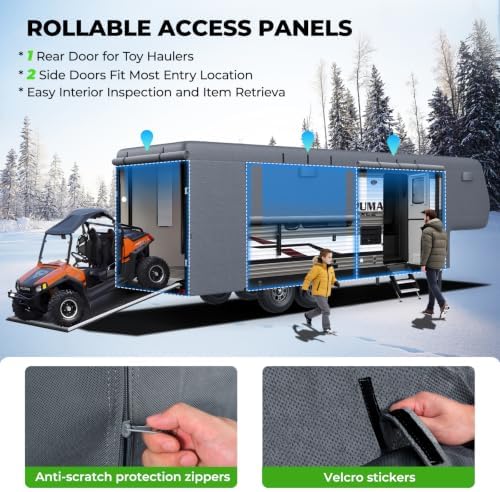 Fonzier 5th Wheel RV Cover, 9 Layers Heavy Duty Camper Cover - Image 6