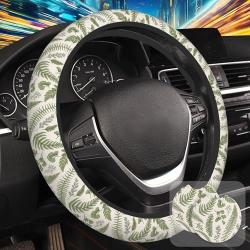 Leaves and Herbs Steering Wheel Cover by Unknown