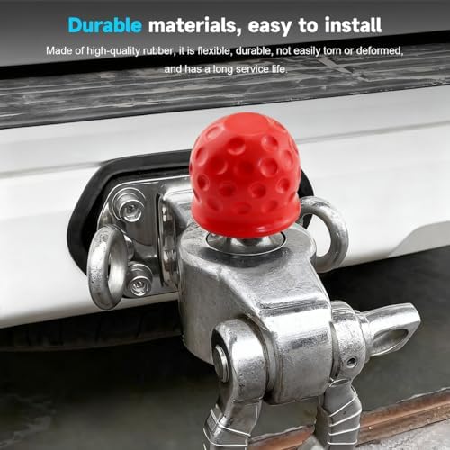 2PCS 2 Inch Trailer Hitch Ball Cover Tow Ball Protector Red - Image 4