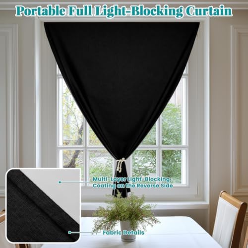 100% Blackout Self Adhesive Blackout Curtains- Stick on Curtains Shades Window - Image 6