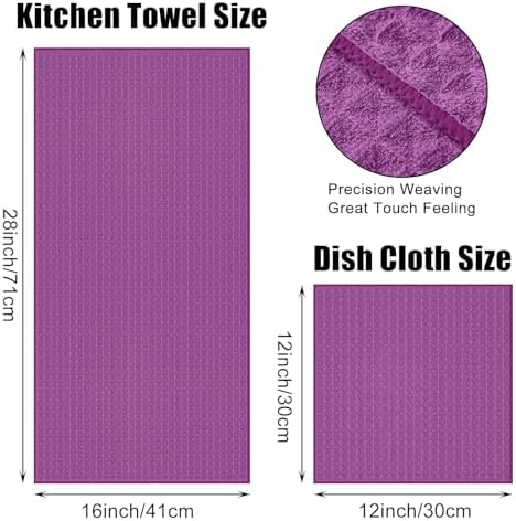 Homaxy Microfiber Kitchen Towels and Dishcloths Sets, 8 Pack - Image 4