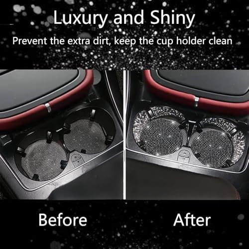 NBTEPEM 2pcs Bling Car Cup Holder Coaster, 2.75 inch Anti-Slip Shockproof - Image 6