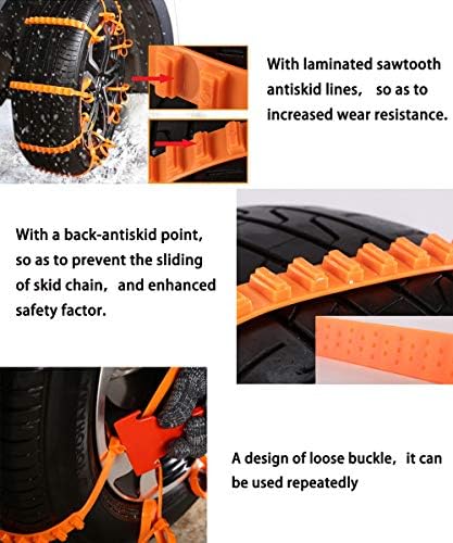 12 PCS Snow Chains Car Anti-slip Cable Tie Universal Tire Traction Chain - Image 2