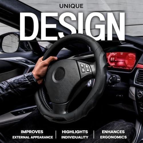 Leather Car Steering Wheel Cover, 14.5-15Inch Anti-Slip Steering Wheel Cover - Image 2