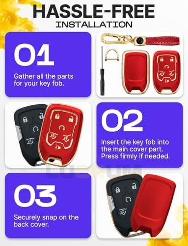 Lucrum Compatible with Chevy, Buick Key Fob Cover & Keychain - Image 6