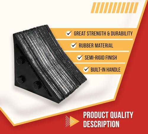 Mytee Products 2 Pack 7" x7-1/2 x7-1/2 Small Laminated Rubber Wheel Chock - Image 2