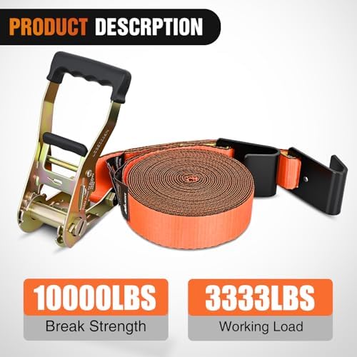 Nilight Flat Hook Ratchet Straps 4 Pack 2 in x 30 Ft - Image 3