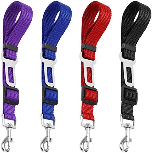 YuCool Dog Seat Belt, 4 Piece Set Dog Car Adjustable Seatbelts by YuCool