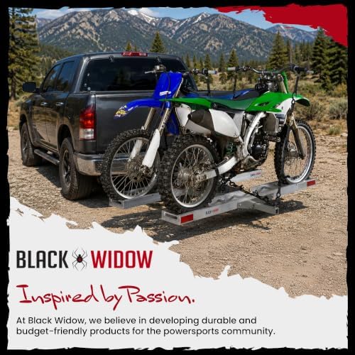 Black Widow Aluminum Double Motorcycle Hitch Carrier, 600 lb, 2 in Hitch - Image 5
