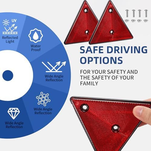 2-Pack Safety Reflector Warning Sign Triangle Reflectors - Image 3