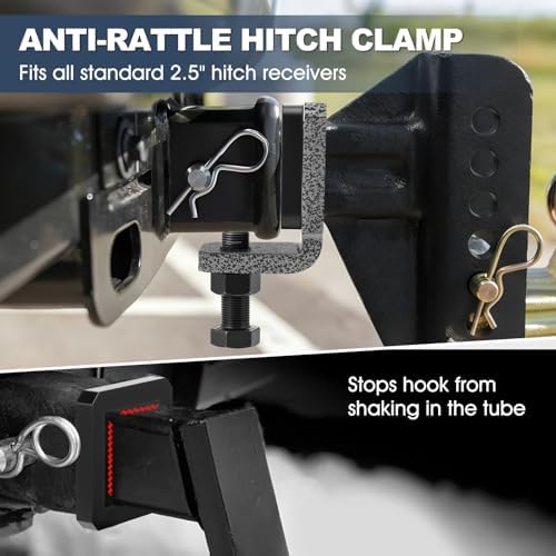Anti Rattle Hitch Clamp 2 Inch & 2.5 Inch Heavy Duty Steel Hitch Tightener - Image 2