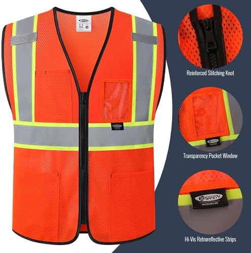 JKSafety Safety Vest for men women Hi Vis Vest - Image 3