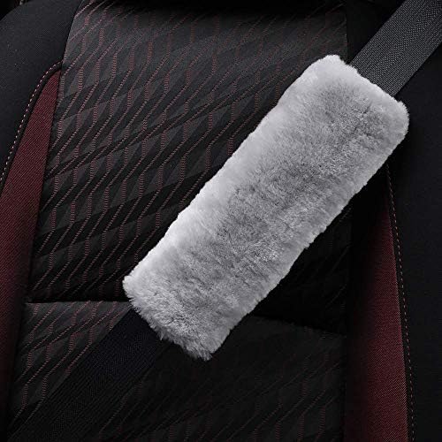 OGLAND 2 Pack Sheepskin Car Seat Belt Cover Pads | Wool Seatbelt Cushions - Image 3