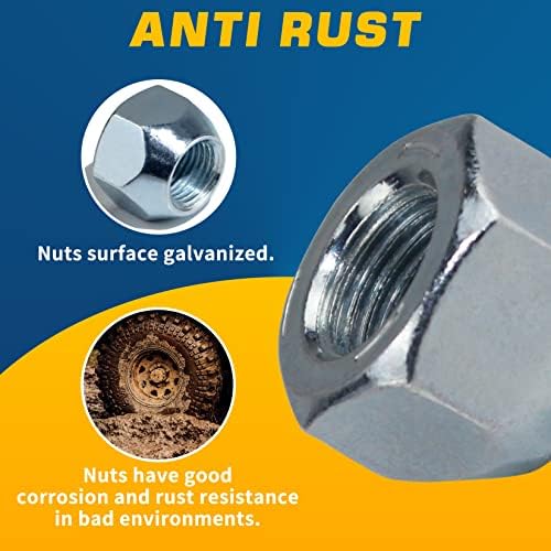 10pcs 1/2''-20 Trailer Lug Nuts Galvanized - Image 4