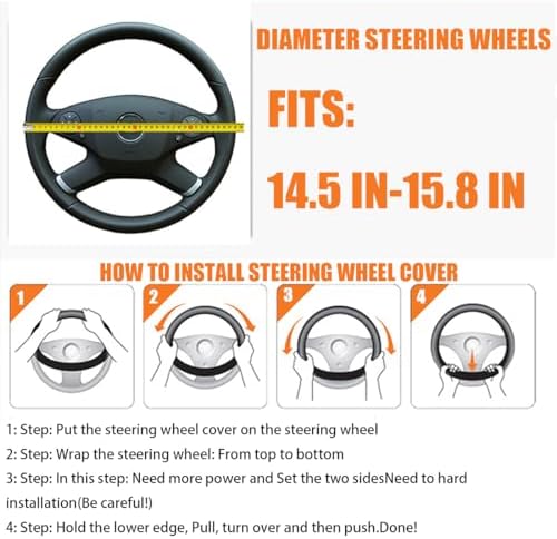 Osilly 15 Inch Artificial Leather Steering Wheel Cover - Image 2