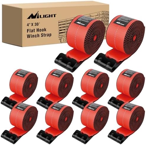 Nilight Truck Straps 4" x 30' Heavy Duty Tie Down by Nilight