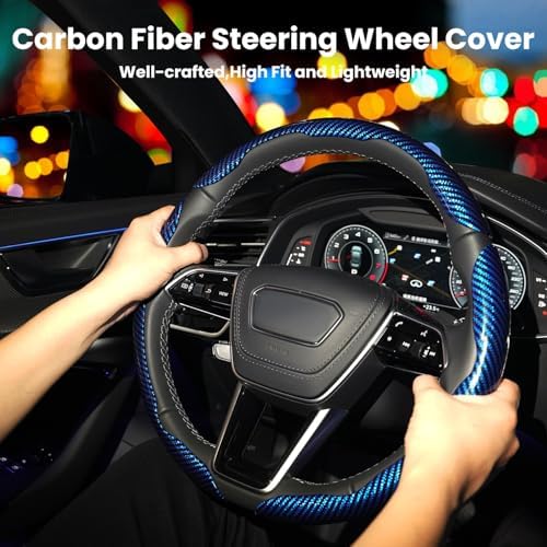 Hiseanllo Carbon Fiber Steering Wheel Cover 3PCS Set – Anti-Slip, - Image 2