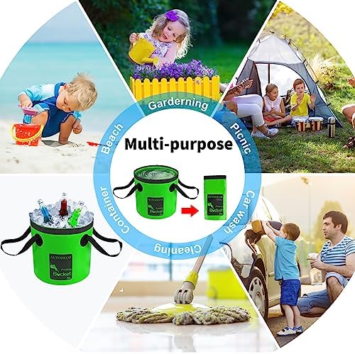 2 Pack Collapsible Bucket 5 Gallon Container Folding Water Bucket Portable Wash - Image 6