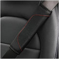 AUCELI 2PCS Carbon Fiber Car Seat Belt Cover, Breathable Leather by AUCELI
