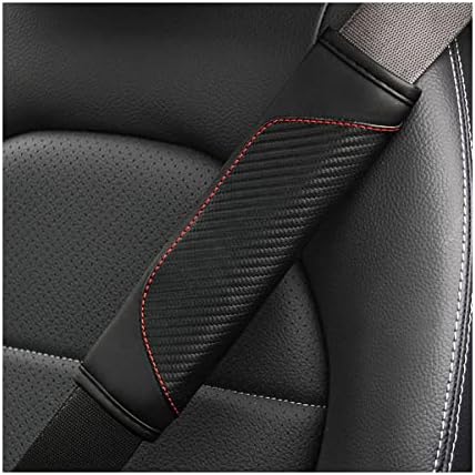 AUCELI 2PCS Carbon Fiber Car Seat Belt Cover, Breathable Leather by AUCELI