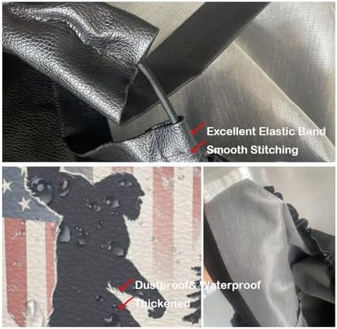 18 Inch American Flag Forest Mountainous Powerful Pose Leather Spare Tire Cover - Image 4
