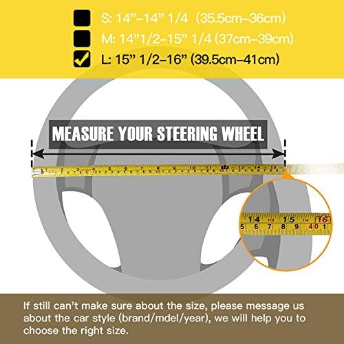 Valleycomfy Steering Wheel Covers Universal 15.75 inch - Image 3