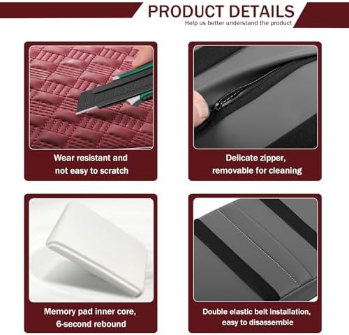 Car Armrest Cushion, 12.2"x8.3" Memory Foam Console Pad - Image 5
