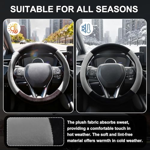 SEG Direct Plush Steering Wheel Cover 15.25"-16" Heavy-Duty, Summer Winter - Image 5
